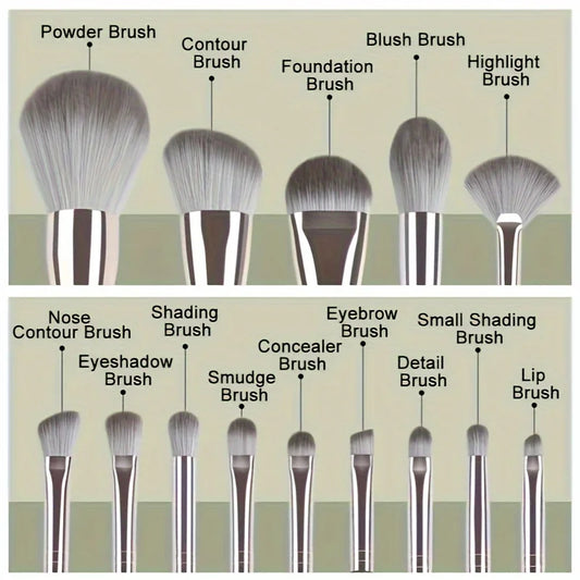 14-Piece Luxury Makeup Brush Set – Professional Full-Face & Eye Brushes
