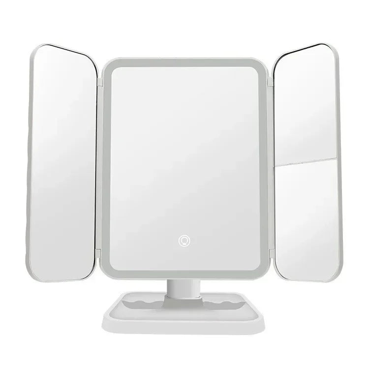 Trifold LED Makeup Mirror – Smart Light-Up Vanity Mirror