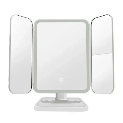 Trifold LED Makeup Mirror – Smart Light-Up Vanity Mirror