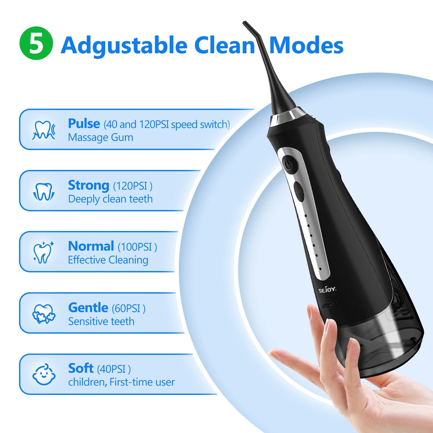 SEJOY Dental Irrigator & Electric Toothbrush Set