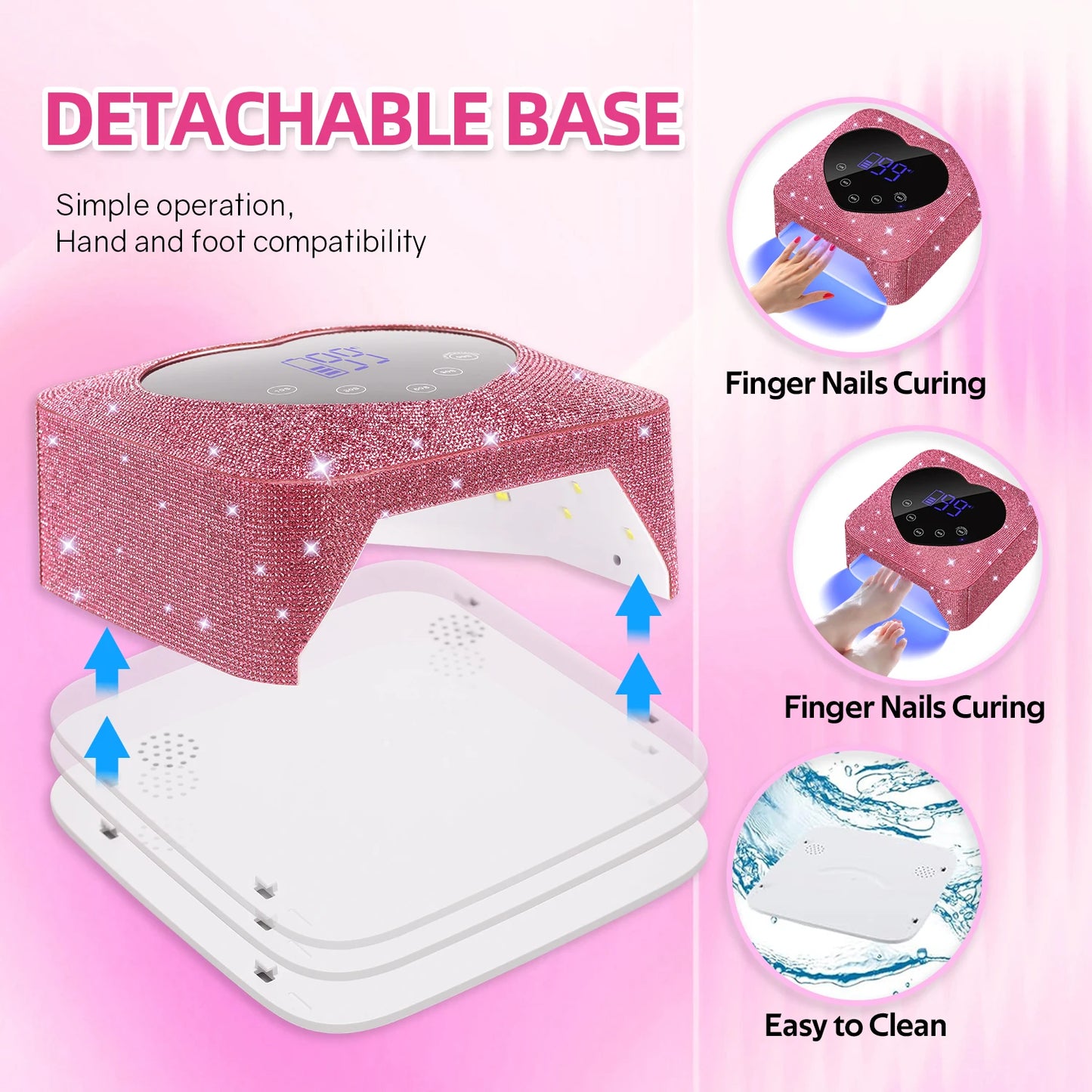 72W Rechargeable Cordless UV LED Nail Lamp – Stylish & Portable