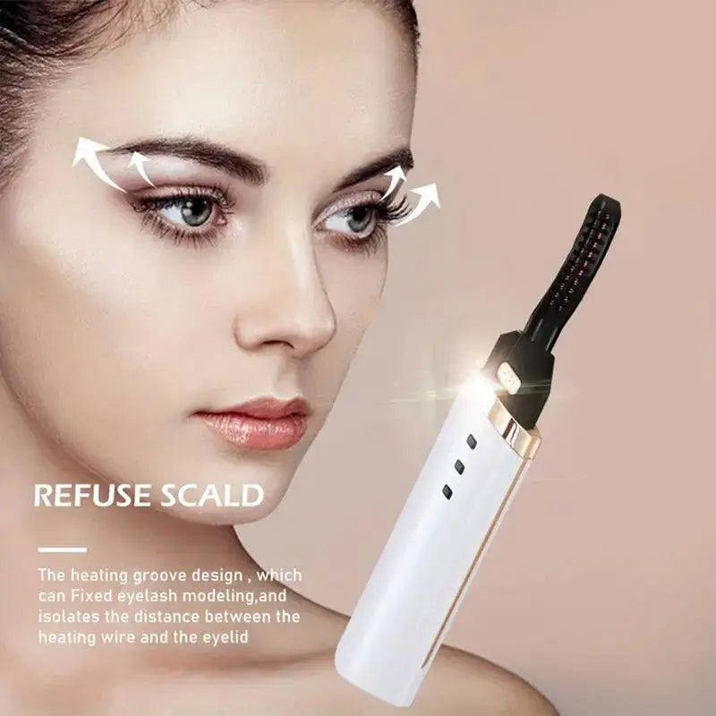 Electric Heated Eyelash Curler – USB Rechargeable, Fast Heating