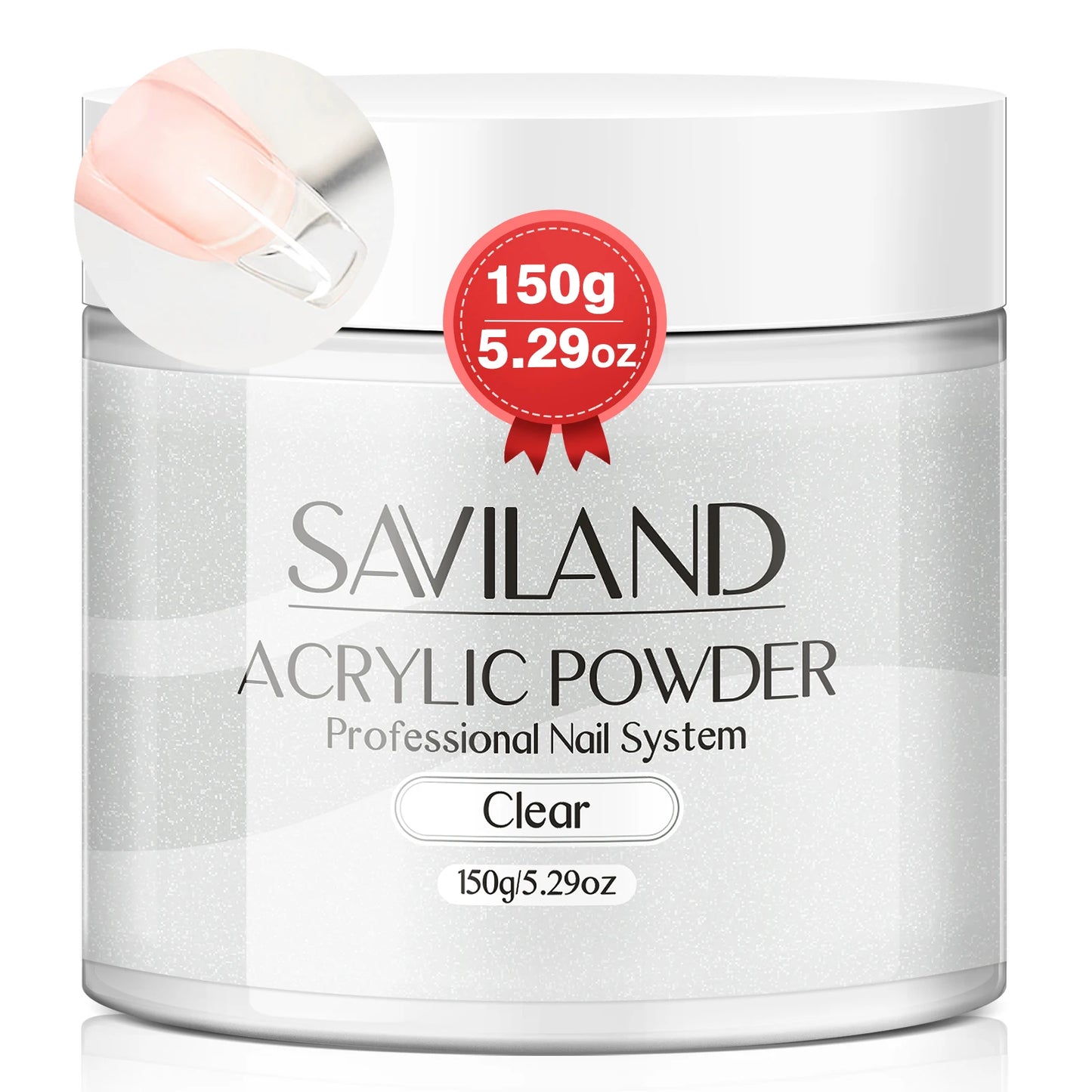 SAVILAND Clear Acrylic Powder – Large Capacity for Stunning Nail Art