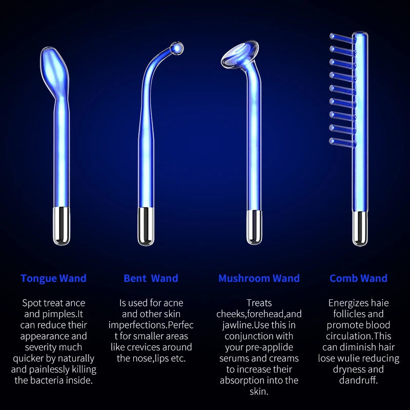 High-Frequency Facial Machine – Electrotherapy Wand for Skin Rejuvenation
