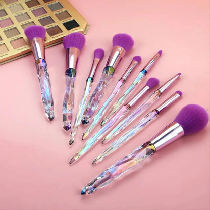 Crystal Acrylic Handle Eye Makeup Brush Set – Soft & Luxurious Travel Beauty Tools