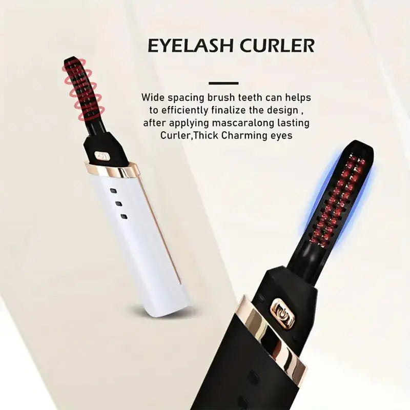 Electric Heated Eyelash Curler – USB Rechargeable, Fast Heating