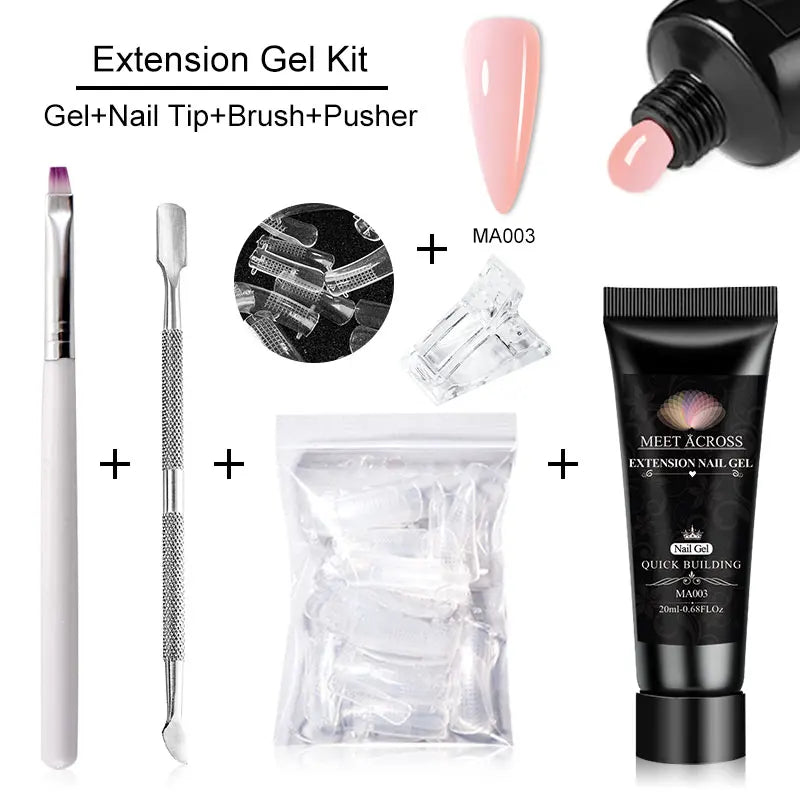 MEET ACROSS 5PCS/SET Nail Extension Gel – DIY Professional Manicure