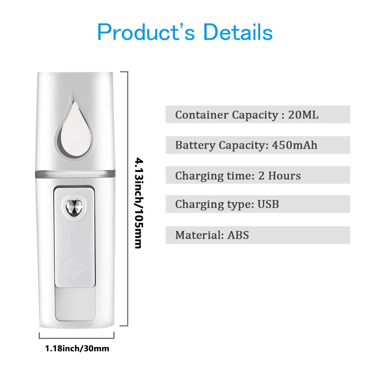 Mini Nano Mist Sprayer – USB Rechargeable Facial Steamer & Humidifier
