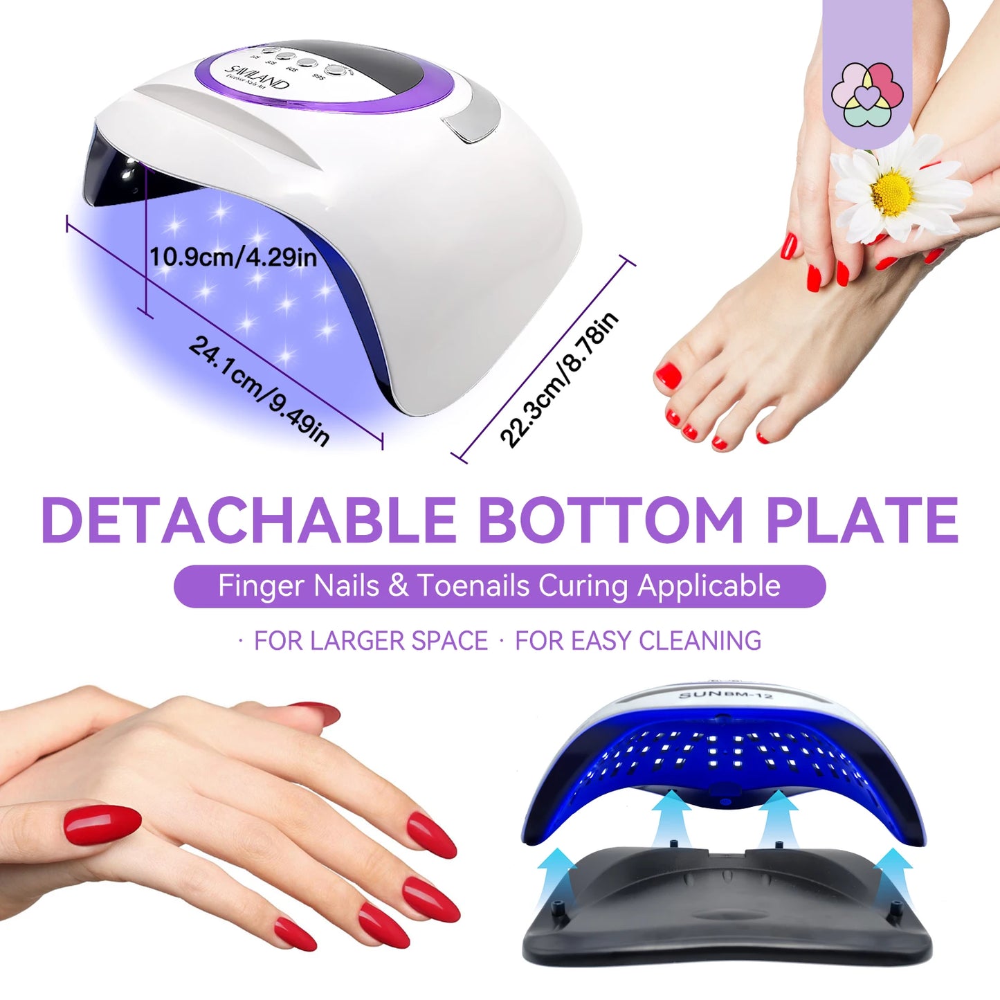 SAVILAND 300W UV LED Nail Lamp – Powerful & Professional Gel Nail Curing