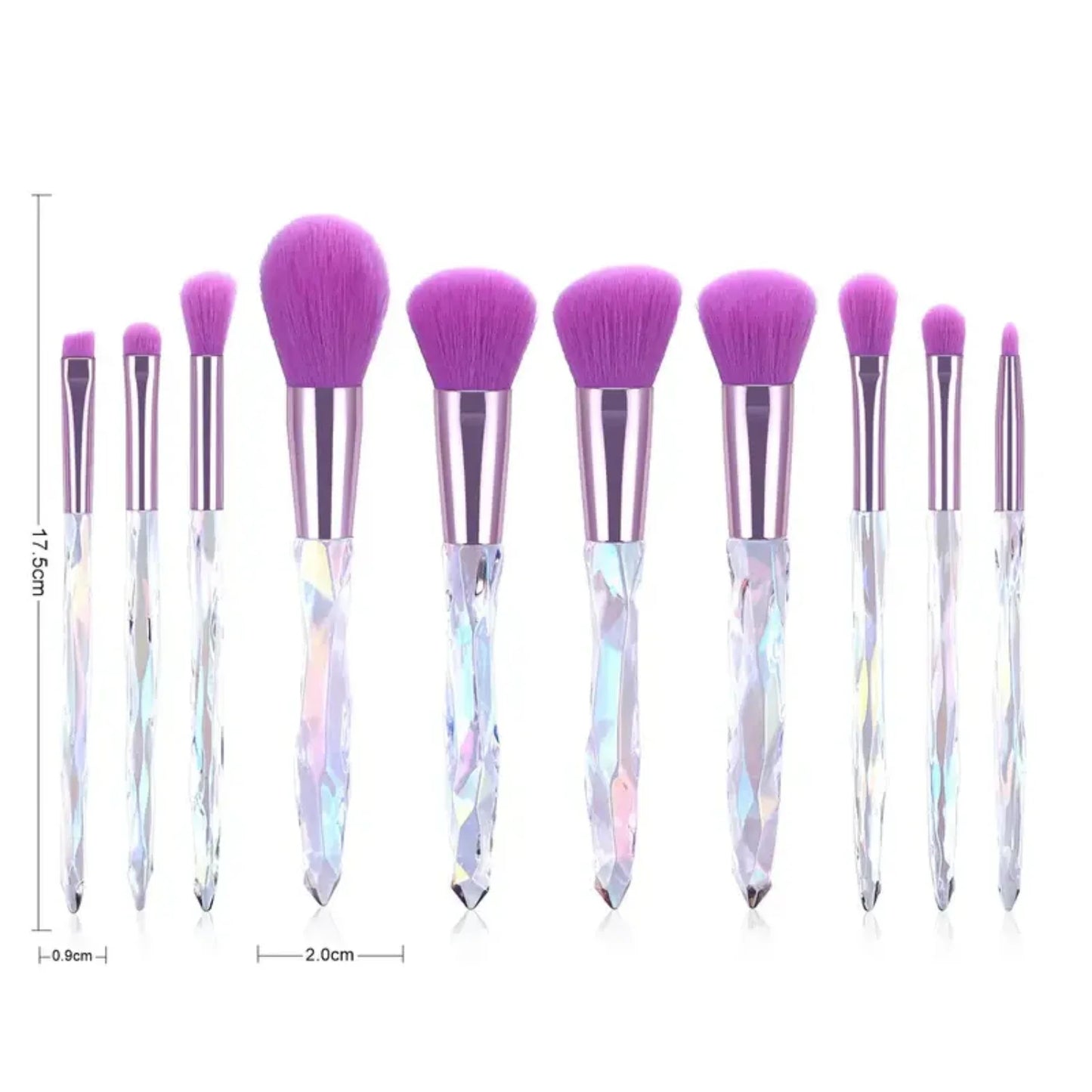Crystal Acrylic Handle Eye Makeup Brush Set – Soft & Luxurious Travel Beauty Tools