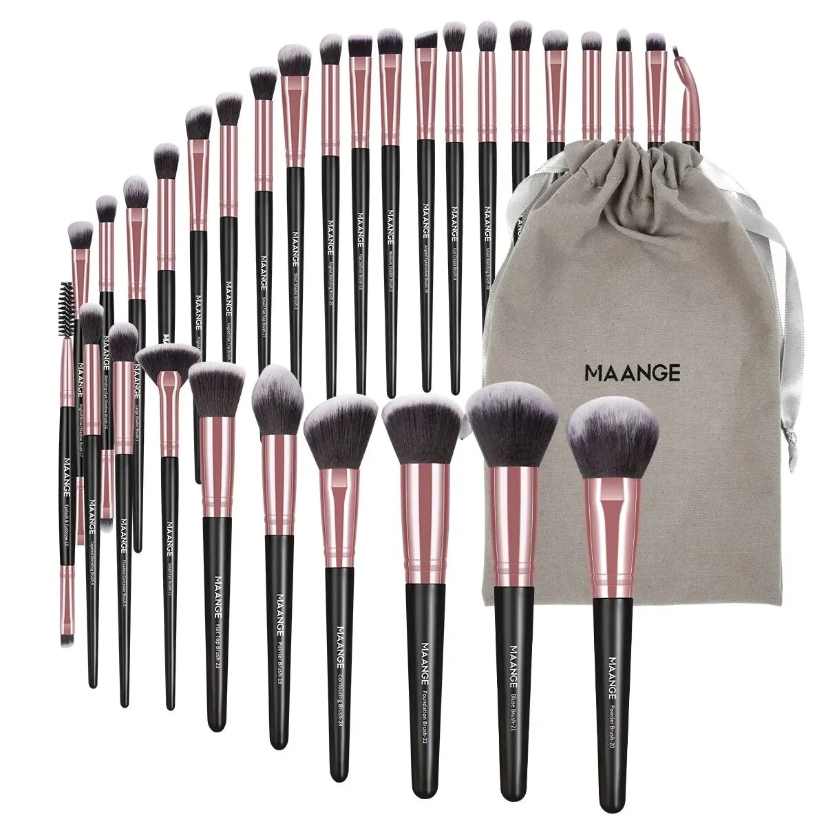 30pcs Professional Makeup Brush Set – Complete Beauty Tools with Bag