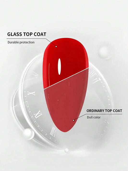 XEIJAYI 15ml Glass Top Coat – Long-Lasting Gloss & Nail Strength