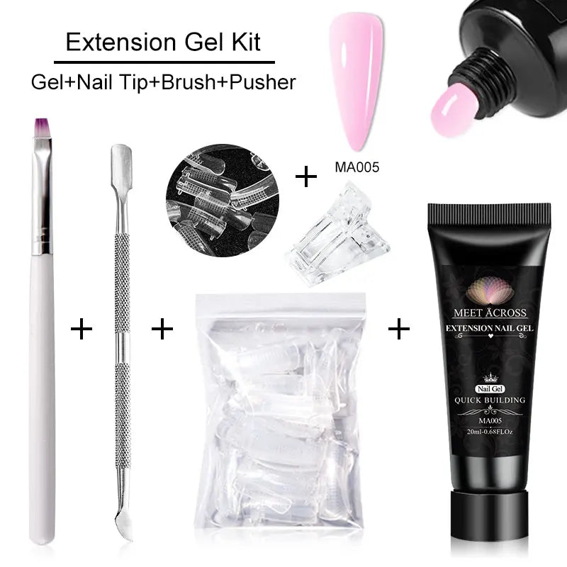 MEET ACROSS 5PCS/SET Nail Extension Gel – DIY Professional Manicure